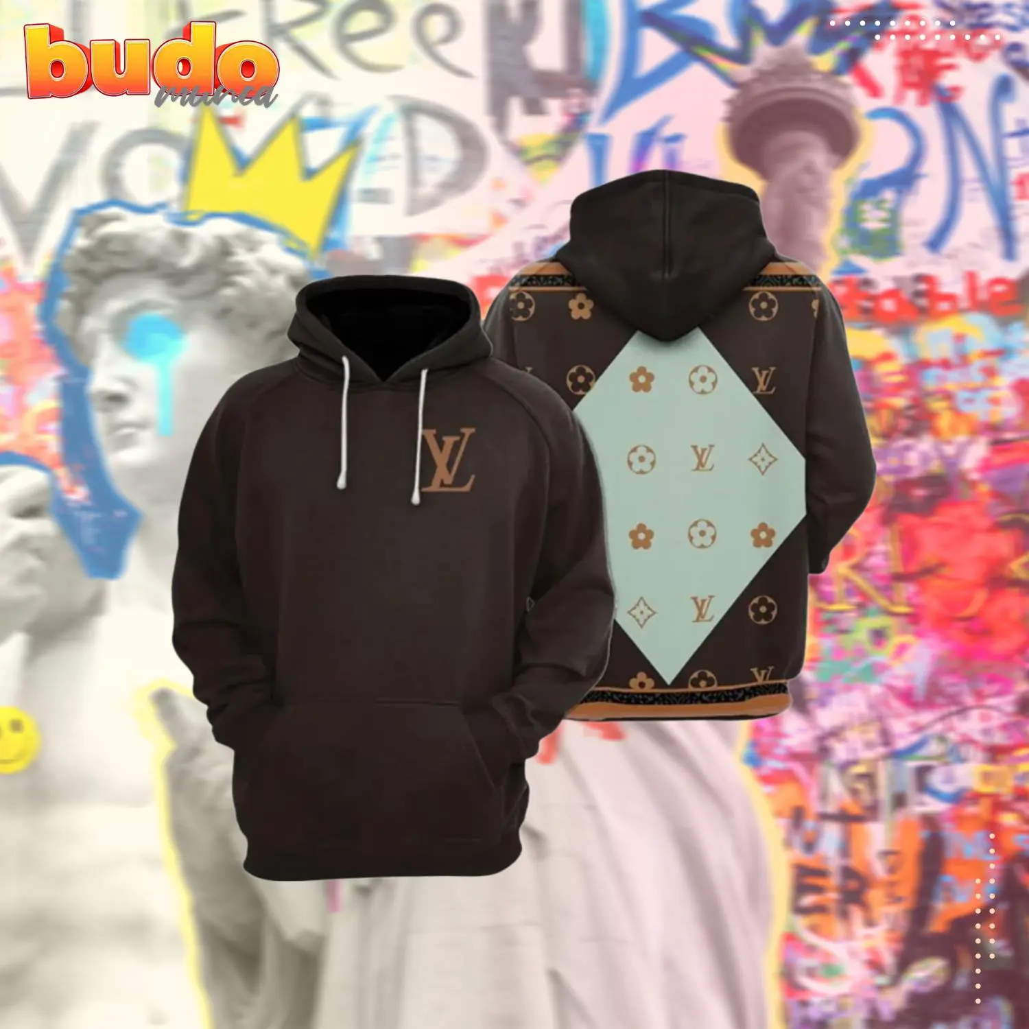 Louis vuitton brown luxury brand premium unisex hoodie outfit for men women - hot new